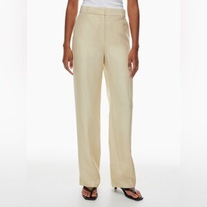 Aritzia Babaton Agency Pants in Beige 8 Preppy High Waisted Straight Leg NWT